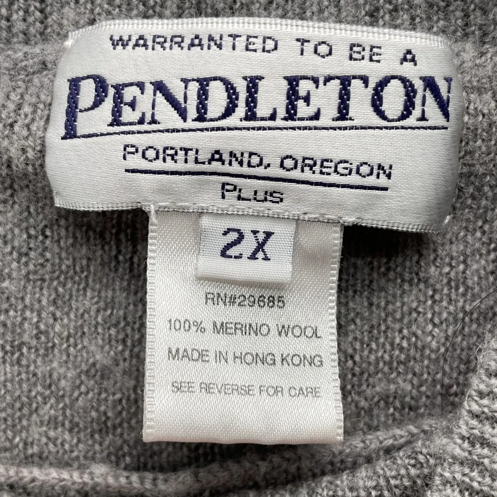 Vintage Pendleton Knit Merino Wool Top Women's 2X Plus Chic 90's Office Corpcore